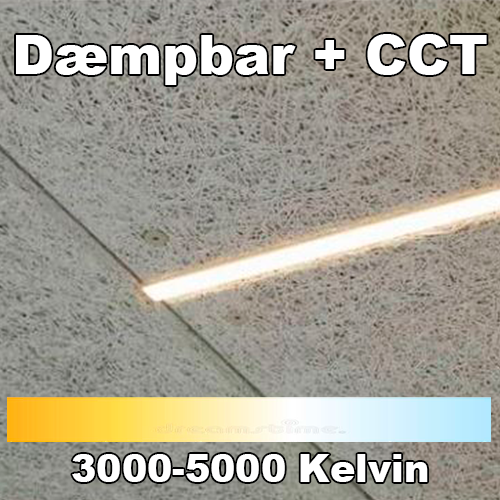 LED lysskinne til Troldtekt og akustikloft med CCT