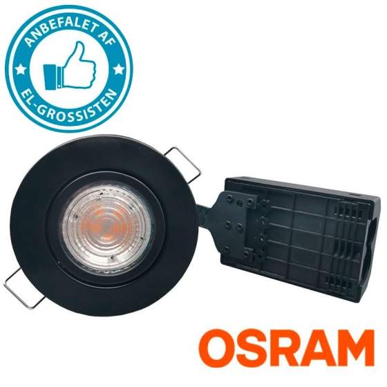 12303758 | Pro Combi Install m. dæmpbar 4,5W Osram LED pære- super farvegengivelse - mat sort |