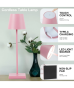 Opladelig LED bordlampe, Pink, touch dæmpbar