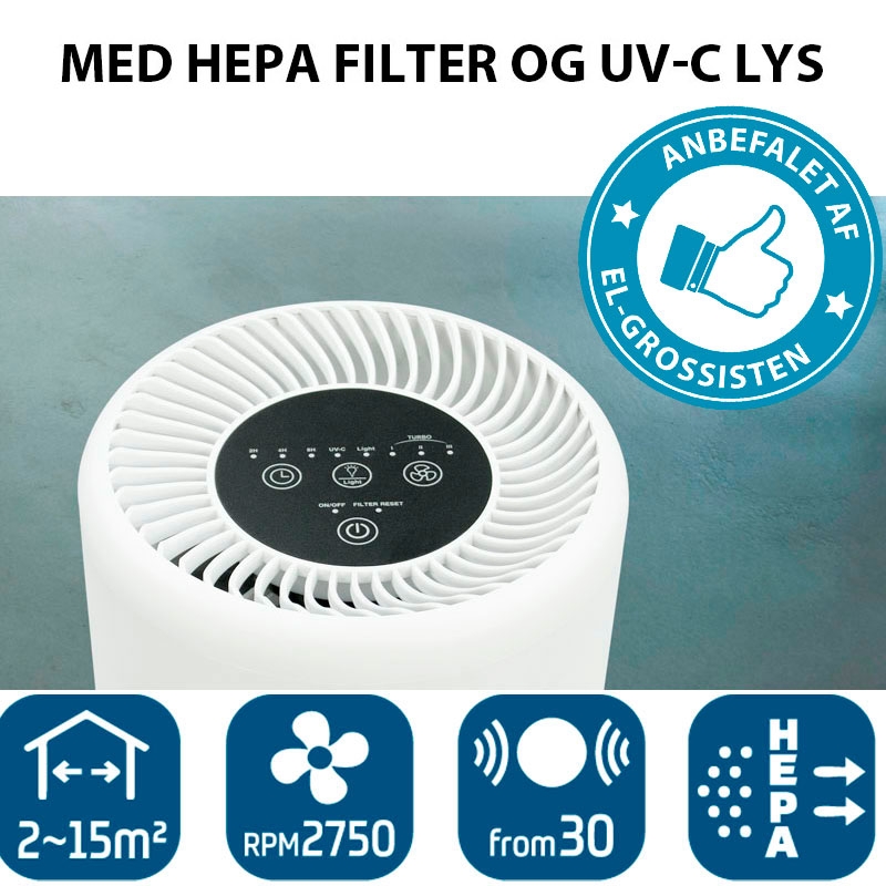 Rød Villain flugt Køb Freia – luftrenser i innovativt design med HEPA filter og UV-C lys |  2515