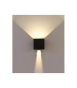 6W LED sort væglampe firkantet. 