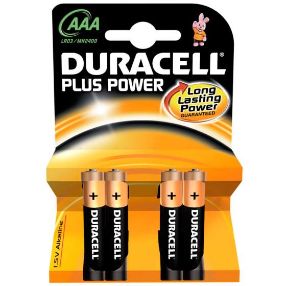 8494018451 | Duracell Batteri Plus 1,5V AAA LR03 4PK |