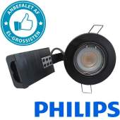 955916 | Indbygningsspot m 4W Philips dæmpbar LED pære 3000K - Mat sort |