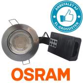 Pro indbygningsspot m. dæmpbar 4,5W Osram LED pære - Super farvegengivelse - Børstet